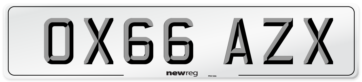 OX66 AZX Number Plate from New Reg